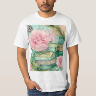 Dromerige Shabby Chic Pastel Gift Box & Peacock fe T-shirt
