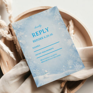 Dromerige Sneeuwval Bevroren Winter Wonderland RSVP Kaartje