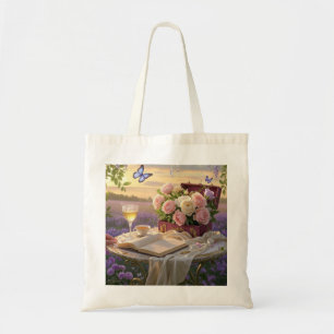 Dromerige, soft-focus scène van een weelderige, Fl Tote Bag