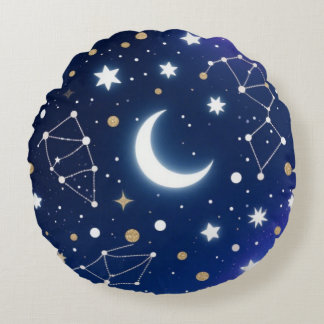 Dromerige Sterrennacht Sky Sierkussen - Celestial  Rond Kussen