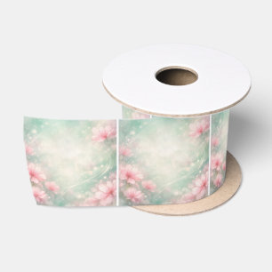 Dromerige trouwbloemen op mintgroen lint