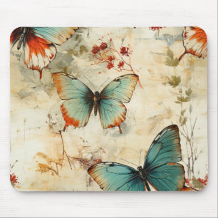 Dromerige Turquoise Vlinder Cottage Tuin Bloemen Muismat