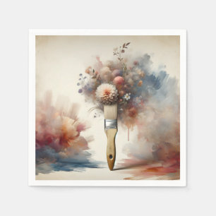 Dromerige verfkwast bloem bos servet