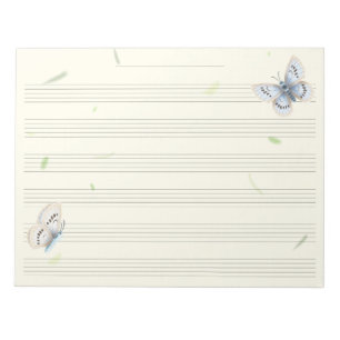 Dromerige Vlinders Muziek Manuscript Papier Muzika Notitieblok