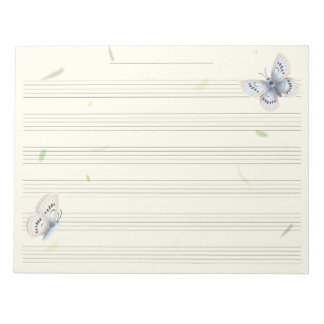 Dromerige Vlinders Muziek Manuscript Papier Muzika Notitieblok