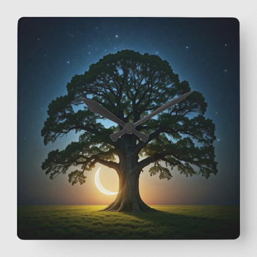 Dromerige wandklok vierkante klok (Voorkant)