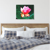 Dromerige Waterlily Floral Wrapped Canvas (Insitu (Slaapkamer))