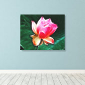 Dromerige Waterlily Floral Wrapped Canvas (Insitu (Houten vloer))