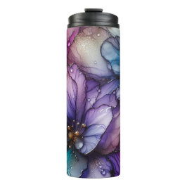 Dromerige Waterverf Bloemen Thermische Tumbler Thermosbeker