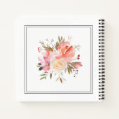 Dromerige Waterverf Bloemenboeket met naam Notitieboek (Achterkant)