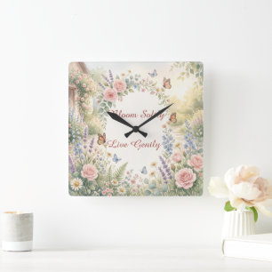 Dromerige waterverf bloemenkunst klok met naam