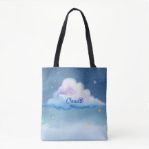 Dromerige Waterverf Cloud9 Pastel Hemel Tote Tas