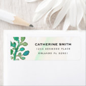 Dromerige Waterverf Elegant Greenery Wedding Etiket (Insitu)