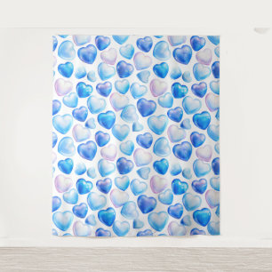 "Dromerige Waterverf Hart Wand Tapijt – Groot" Wandkleed