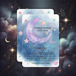 Dromerige Waterverf Twinkle Little Star Baby showe Bedankkaart