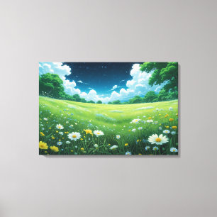 Dromerige Weide Lucht Canvasprint Canvas Afdruk