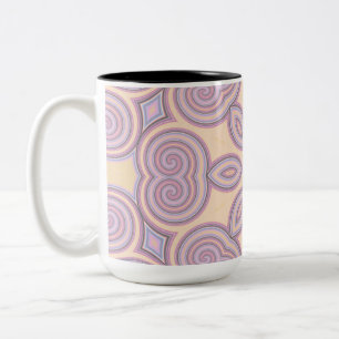 Dromerige wervelingen - pastel psychedelisch patro tweekleurige koffiemok