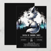 Dromerige Whimsy Wolf Verjaardag Kaart (Voorkant / Achterkant)