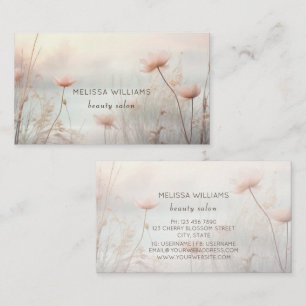 Dromerige wilde bloemen pastel visitekaartje