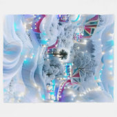 Dromerige Winter Wonderland Lights Fleece Deken (Voorkant (Horizontaal))