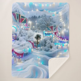 Dromerige Winter Wonderland Lights Sherpa Deken