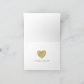 Dromerige Witte Bokeh Gouden Hart Dank u Bedankkaart (Binnen)