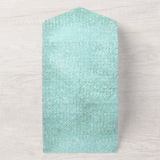 Dromerige Witte Munt Sparkle Bruiloft All In One Uitnodiging (Buitenkant)