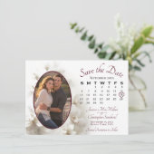Dromerige Witte Orchideeën Trouwkalender & Foto Save The Date (Staand voorkant)