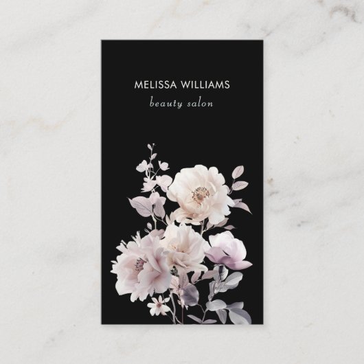 Dromerige witte roze zwarte achtergrond visitekaartje (Voorkant)