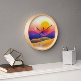 Dromerige woestijnzonsondergang met gradiëntheuvel