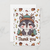 Dromerige wolf bedankkaart (Voorkant / Achterkant)