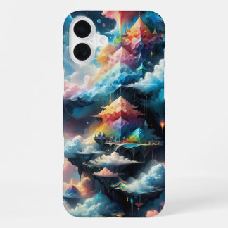 Dromerige wolkenpatronen met zachte blauwtinten en iPhone 16 plus hoesje
