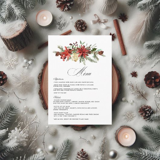 Dromerige Woodland Evergreen Winter Wedding Menu