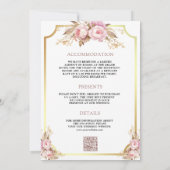 Dromerige zachte roze bloemige gouden alles-in-één kaart (Achterkant)