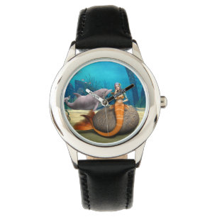 Dromerige Zeemeermin Dolfijn Onderwater Fantasie K Horloge