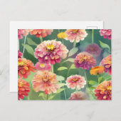 Dromerige Zinnia-bloemen Briefkaart (Voorkant / Achterkant)