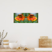 Dromerige Zinnia Flower Mirror Abstract Poster (Keuken)