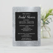 Dromerige zwarte glitzy zilveren sprankeling kaart (Staand voorkant)