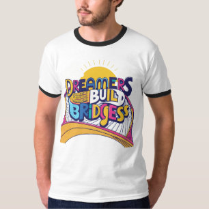 Dromers Bouwen Bruggen: Levendig Verbindingsontwer T-shirt
