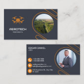 Drone Cartes de visite Élégant Moderne (Devant / Derrière)
