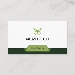 Drone Cartes de visite Vert Blanc Moderne