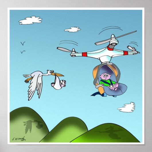 Drone Cartoon 9482 Poster (Voorkant)
