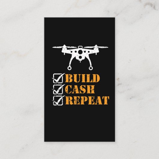 Drone Crash Hobby Build Cash Reputeren Visitekaartje (Voorkant)