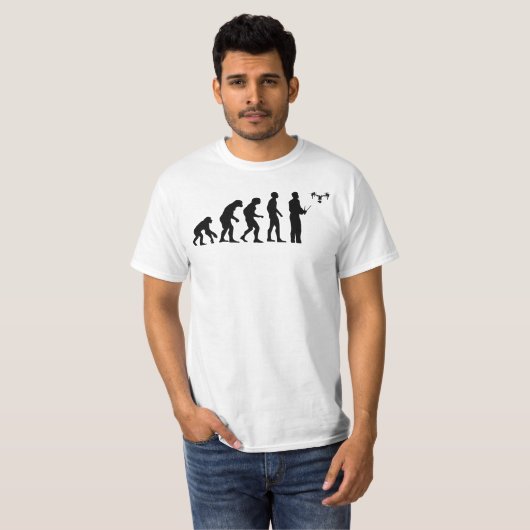 Drone Evolution - Funny Drone Pilot Quadcopter Fan T-shirt (Voorkant volledig)