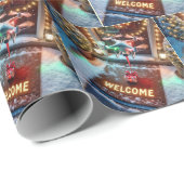 Drone geeft kerstcadeau cadeaupapier (Rol Hoek)