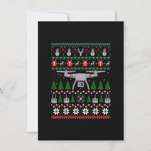 Drone Horrelijke Kerst Sweater Shirt Grappige Quad Kaart (Voorkant)
