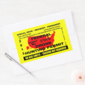 Drone Hunting Permit Rechthoekige Sticker (Envelop)