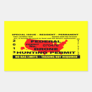 Drone Hunting Permit Rechthoekige Sticker