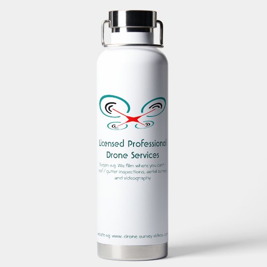 Drone Inspection and Video Service, Pilot Operator Waterfles (Achterkant)