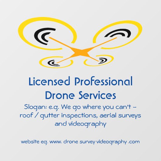 Drone Inspection, Survey and Video Service Raamsticker (Vel)